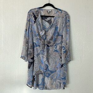Cato Y2K Sheer Paisley Top, 18/20W